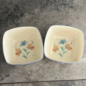 Lenox Provencal Garden Rounded Square Dipping Bowls, Set of 2